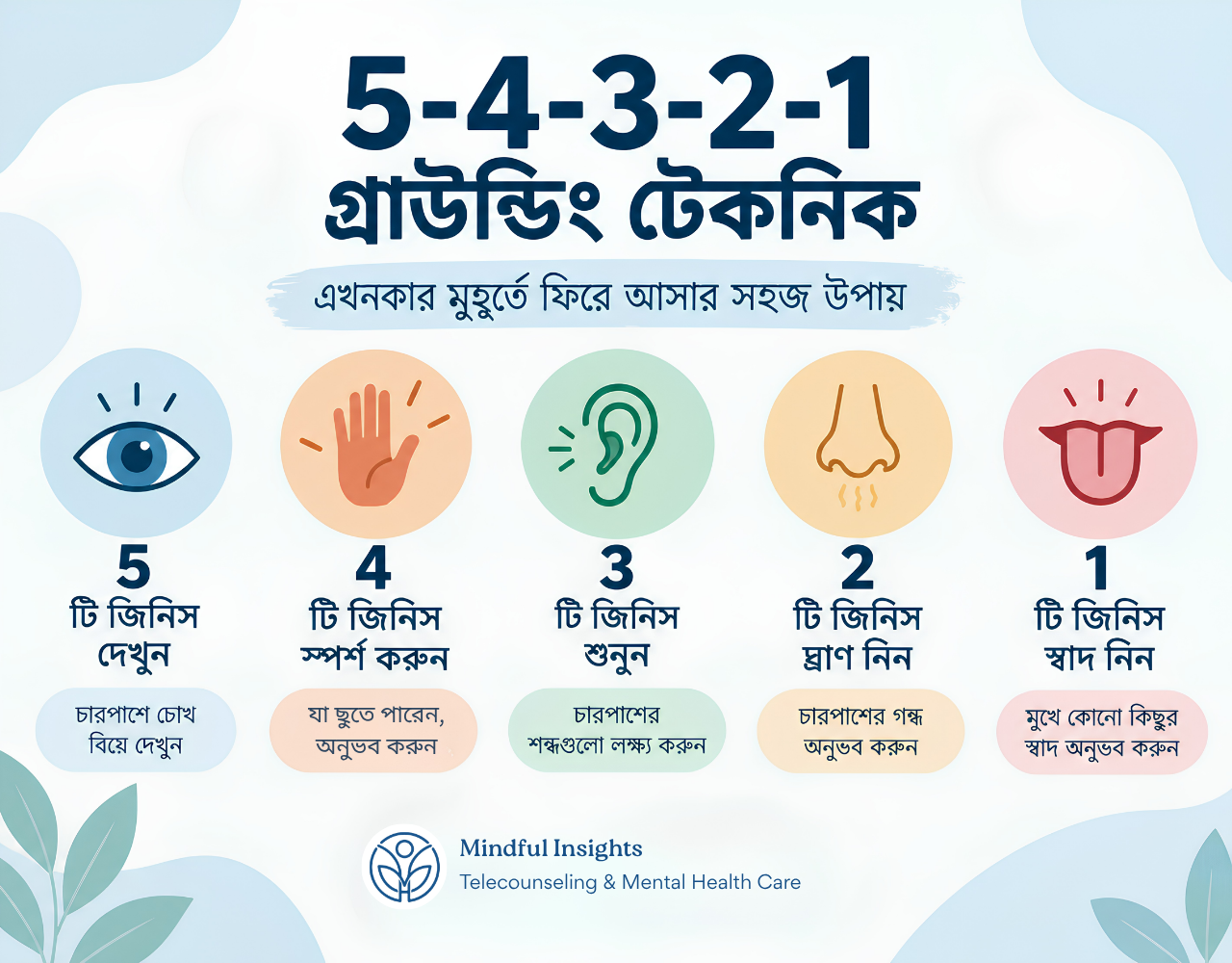 Grounding Techniques কী? কীভাবে করবেন এবং কখন ব্যবহার করবেন?-Mindful Insights-Telecounseling & Mental Health Care